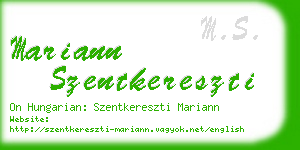 mariann szentkereszti business card